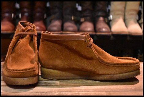 【8M 箱付 DEAD IRELAND製】Clarks クラークス Wallabee Boots ワラビーブーツ ブラウン スエード ミドルカット 編み上げ HOPESMORE