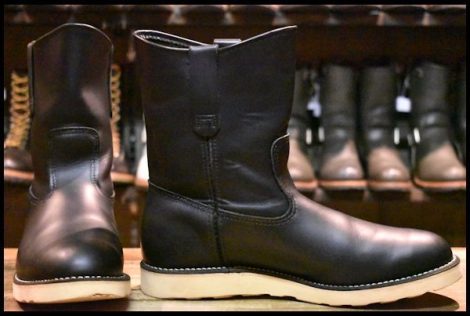 【10E 美品】レッドウィング 8169 ペコス 黒 ブラッククローム クッションソール プルオン ブーツ redwing pecos HOPESMORE