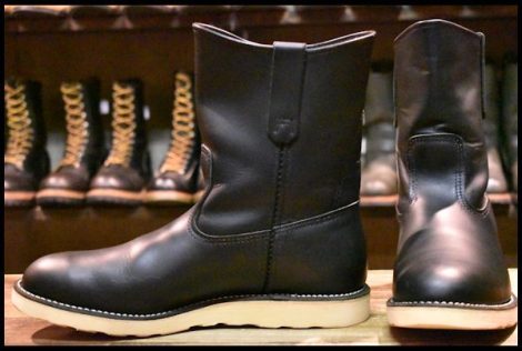 【10E 美品】レッドウィング 8169 ペコス 黒 ブラッククローム クッションソール プルオン ブーツ redwing pecos HOPESMORE