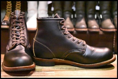 【7.5D 良品 18年】レッドウィング 9060 ベックマン ブラック クローンダイク 黒 茶芯 フラットボックス ブーツ redwing HOPESMORE