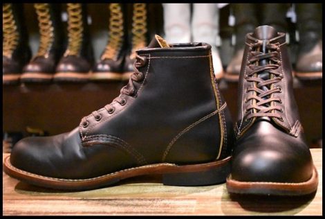 【7.5D 良品 18年】レッドウィング 9060 ベックマン ブラック クローンダイク 黒 茶芯 フラットボックス ブーツ redwing HOPESMORE