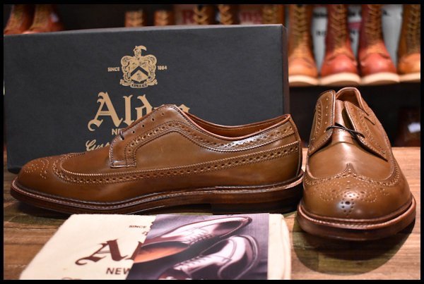 【11D 箱付 未使用】ALDEN オールデン 97891 ロングウイングチップ ウイスキー コードバン 茶 短靴 レースアップ ブーツ  HOPESMORE