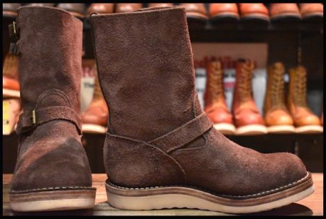 【8EEE 良品 15年】WESCO ウエスコ カスタムボス エンジニア ブラウン ラフアウト 茶 ビブラム1010ダブルミッド ブーツ BOSS HOPESMORE