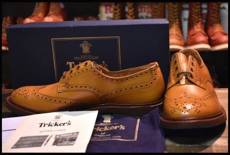 【UK12 箱付 未使用】Tricker’s トリッカーズ 5633/38 BOURTON エイコンアンティーク ウイングチップ 茶 短靴 シューズ ブーツ HOPESMORE