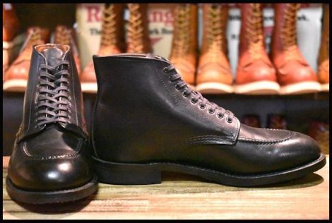 【9D 美品 15年】レッドウィング 9090 ジラード 黒 ブラック フェザーストーン モックトゥ レースアップ ブーツ redwing HOPESMORE