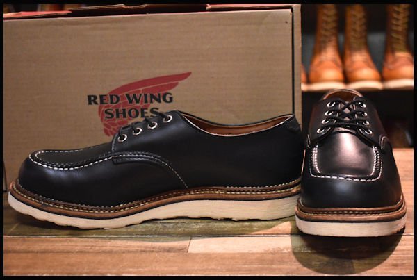 【10D 箱付 美品 17年】レッドウィング 8106 オックスフォード 黒 ブラッククローム モックトゥ ローカット ブーツ redwing  HOPESMORE