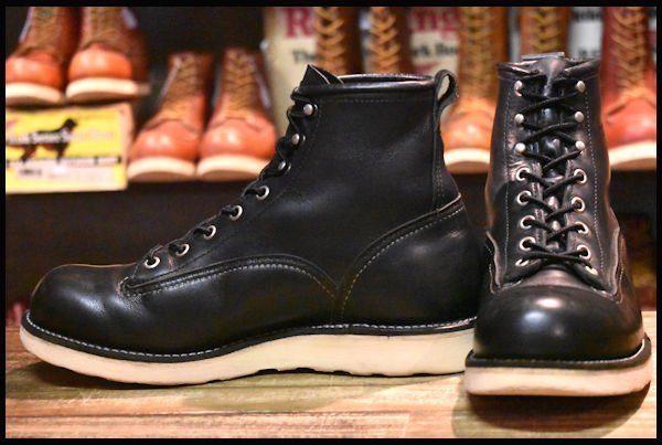 【7D 良品 08年】レッドウィング 2913 ラインマン 黒 ブラッククローム LTT 編み上げ レースアップ ブーツ redwing  HOPESMORE