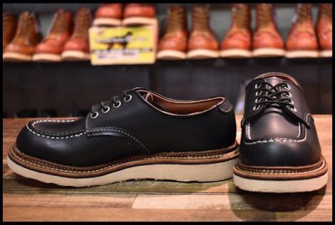 【5D 美品 17年】レッドウィング 8106 オックスフォード 黒 ブラッククローム モックトゥ ローカット 短靴 ブーツ redwing HOPESMORE