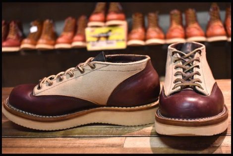 【UK7 良品】VIBERG ヴァイバー オックスフォードLTT ブラウン×クリームキャンバス ローカット ツートン ヴァイバーグ ブーツ HOPESMORE