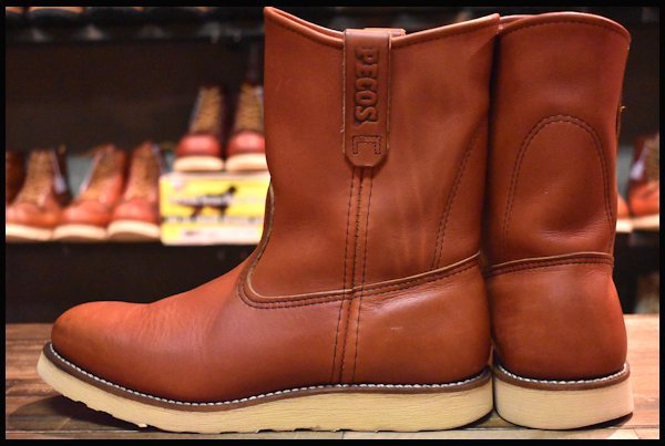 【9E 良品 09年】レッドウィング 8866 ペコス 赤茶 オロラセット クッションソール プルオン ブーツ redwing pecos  HOPESMORE