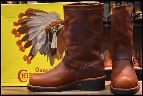 【7.5E 美品 黒タグ】Chippewa チペワ エンジニア 1901M05 茶 タンレネゲード ブラウン 11インチハイト スチールトゥ ブーツ HOPESMORE