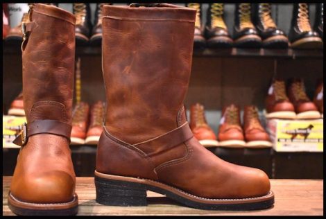 【7.5E 美品 黒タグ】Chippewa チペワ エンジニア 1901M05 茶 タンレネゲード ブラウン 11インチハイト スチールトゥ ブーツ HOPESMORE