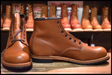 【9.5D 箱付 未使用 20年】レッドウィング 9416 ベックマン シガー フェザーストーン 茶 プレーントゥ ブーツ 9016 redwing HOPESMORE