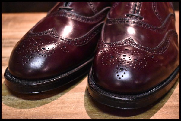 【13E 未使用】ALDEN オールデン 974 ウイングチップ オックスフォード バーガンディ コードバン シューズ 短靴 ブーツ HOPESMORE
