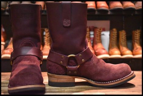 【8D 美品 19年】WESCO ウエスコ カスタムボス パープルラフアウト×パープル ハーネスエンジニアリング ブーツ BOSS HOPESMORE