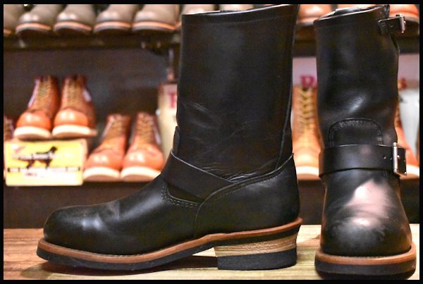 【8D 良品 10年】レッドウィング 2268 エンジニア 黒 ブラッククローム スチールトゥ ブーツ redwing HOPESMORE