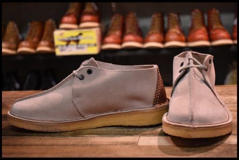 【UK8 DEAD ENGLAND製】Clarks クラークス デザートトレック サンドスエード グレー イングランド製 チャッカ 編み上げ ブーツ HOPESMORE