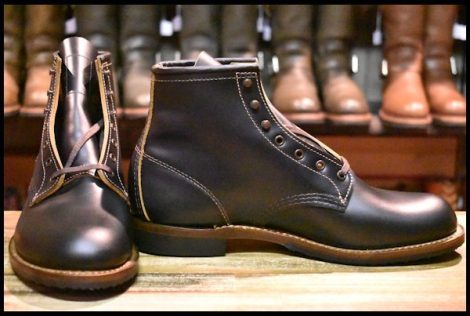 【8.5D 未使用 22年】レッドウィング 9060 ベックマン ブラッククローンダイク 黒 茶芯 フラットボックス ブーツ redwing HOPESMORE