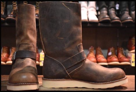 【9D 未使用 09年】レッドウィング 2975 エンジニア 茶 コンクリート ラフ＆タフ クッションソール ブラウン ブーツ redwing HOPESMORE