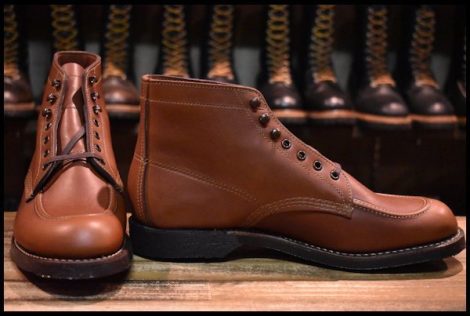 【9D 箱付 未使用 19年】レッドウィング 8076 スポーツ ブーツ ブラウン 茶 シガーリタン 1930S sportsboot redwing HOPESMORE