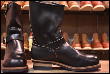 【9D 箱付 DEAD PT91プリント 94年4月刻印】レッドウィング 2268 エンジニア 黒 ブラッククローム スチールトゥ ブーツ redwing HOPESMORE