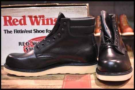 【8.5E 箱付 DEAD 羽タグ 97年】レッドウィング 206 編み上げ 黒 ブラック プレーントゥ ブーツ redwing 8133 HOPESMORE