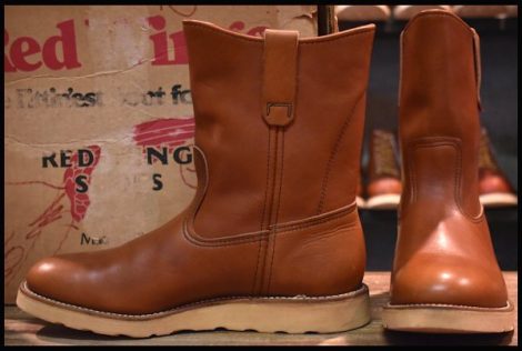 【8D 箱付 美品 旧犬タグ 86年】レッドウィング 866 ペコス 赤茶 オロラセット ブーツ redwing pecos ビンテージ HOPESMORE