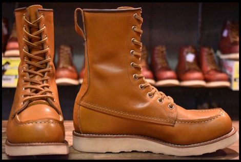 【6.5D 箱付 美品 14年】レッドウィング 9877 アイリッシュセッター ゴールドラセット ロング モックトゥ ブーツ redwing HOPESMORE