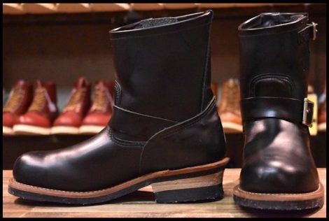 【7.5D 良品 14年】レッドウィング 2976 ショート エンジニア 黒 ブラッククローム スチールトゥ ブーツ redwing HOPESMORE