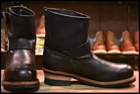 【7.5D 良品 08年】レッドウィング 2976 ショート エンジニア 黒 ブラッククローム スチールトゥ ブーツ redwing HOPESMORE