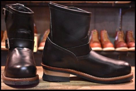 【7.5D 美品 13年】レッドウィング 2976 ショート エンジニア 黒 ブラッククローム スチールトゥ ブーツ redwing HOPESMORE