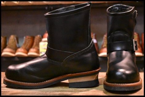 【7.5D 美品 13年】レッドウィング 2976 ショート エンジニア 黒 ブラッククローム スチールトゥ ブーツ redwing HOPESMORE