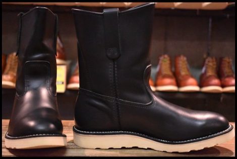 【8E 美品 07年】レッドウィング 8169 ペコス 黒 ブラッククローム プルオン ブーツ redwing pecos HOPESMORE