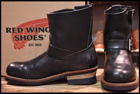 【7.5D 箱付 美品 11年】レッドウィング 2976 ショート エンジニア 黒 ブラッククローム スチールトゥ ブーツ redwing HOPESMORE