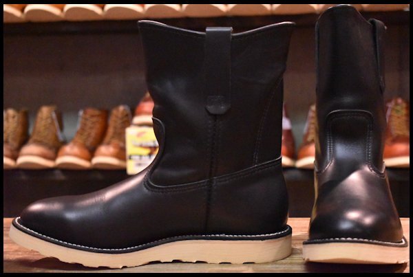 【8E 美品 07年】レッドウィング 8169 ペコス 黒 ブラッククローム プルオン ブーツ redwing pecos HOPESMORE