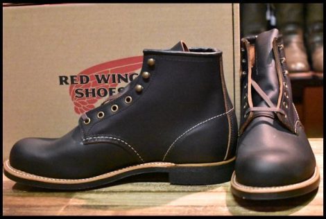 【9.5D 箱付 未使用 23年】レッドウィング 3345 ブラックスミス 黒 プレーリー プレーントゥ レースアップ ブーツ redwing HOPESMORE