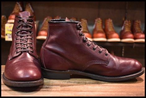 【9.5D 美品 18年】レッドウィング 9062 ベックマン ブラックチェリー フェザーストーン フラットボックス ブーツ redwing HOPESMORE