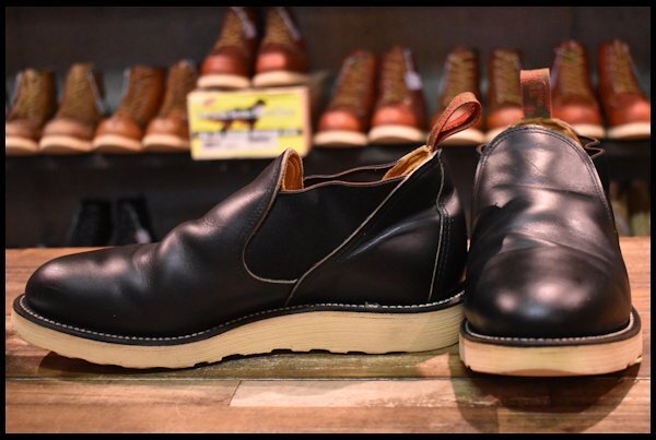 【7E 良品 90’S】レッドウィング 8142 ロメオ サイドゴア 黒 ブラッククローム ローカット 短靴 ブーツ redwing HOPESMORE