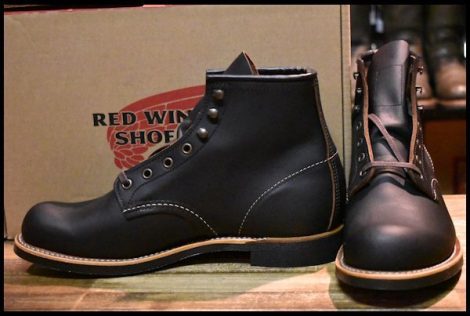 【9D 箱付 未使用 23年】レッドウィング 3345 ブラックスミス 黒 プレーリー プレーントゥ レースアップ ブーツ redwing HOPESMORE