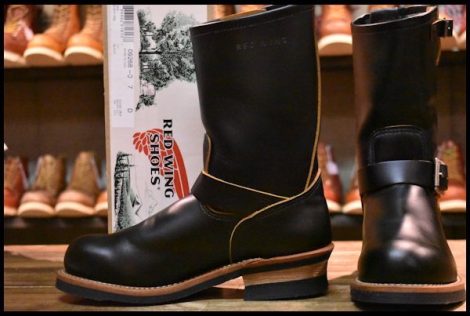 【7D 箱付 美品 17年】レッドウィング 9268 エンジニア 黒 ブラッククローンダイク スチールトゥ ブーツ redwing HOPESMORE