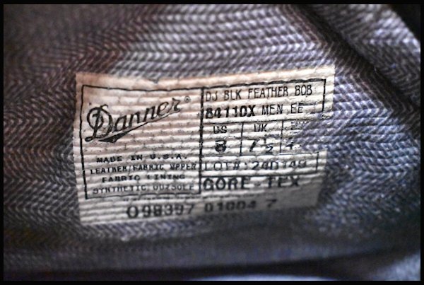 8EE 良品 白タグ】Danner ダナー フェザーボブ 84110X 黒 ブラック