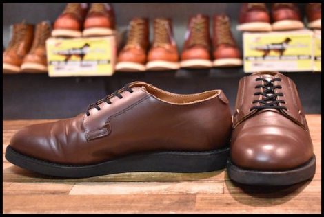 【8D 良品 14年】レッドウィング 9101 ポストマン シューズ 茶 ブラウン オックスフォード 短靴 編み上げ ブーツ redwing HOPESMORE