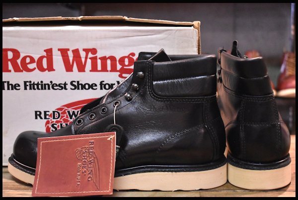 【8.5E 箱付 DEAD 羽タグ 97年】レッドウィング 206 黒 ブラック プレーントゥ 編み上げ レースアップ ブーツ redwing  HOPESMORE