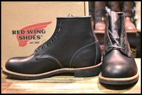 【8D 未使用 13年】レッドウィング 9160 ブラックスミス 黒 ブラック プレーントゥ ラウンドトゥ 編み上げ ブーツ redwing HOPESMORE