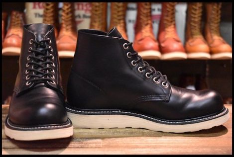 【7D 箱付 美品 FRAGMENT別注 19年】レッドウィング 4665 黒 ブラッククローム プレーントゥ フラグメント ブーツ redwing HOPESMORE