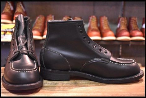 【8D DEAD 100周年モデル 04年】レッドウィング 8283 ブラック 編み上げ 黒 モックトゥ レザーソール ブーツ redwing HOPESMORE