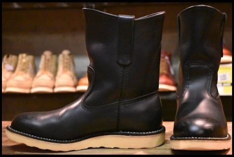 【7E 良品 07年】レッドウィング 8169 ペコス 黒 ブラッククローム クッションソール プルオン ブーツ redwing pecos HOPESMORE