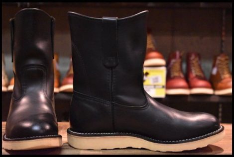 【7E 良品 07年】レッドウィング 8169 ペコス 黒 ブラッククローム クッションソール プルオン ブーツ redwing pecos HOPESMORE