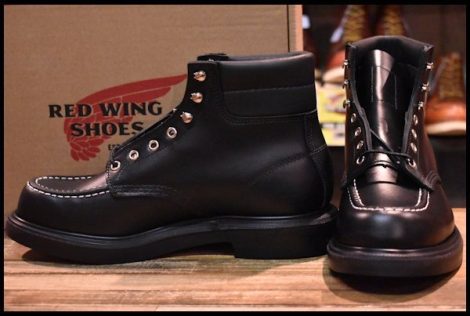 【9E 箱付 未使用 23年】レッドウィング 8133 スーパーソール ブラッククローム 黒 モックトゥ 編み上げ ブーツ redwing HOPESMORE