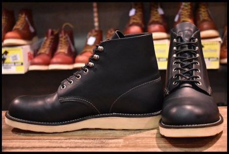 【9D 良品 10年】レッドウィング 8165 アイリッシュセッター 黒 ブラッククローム プレーントゥ 編み上げ ブーツ redwing HOPESMORE